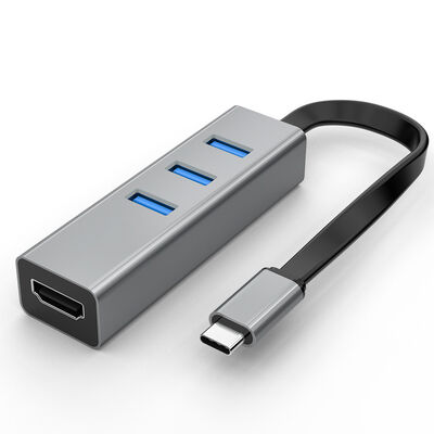 Kwaliteit 3 poorten Flexible USB C HUB Uitbreiding USB A HUB En 4K Video HDMI fabriek