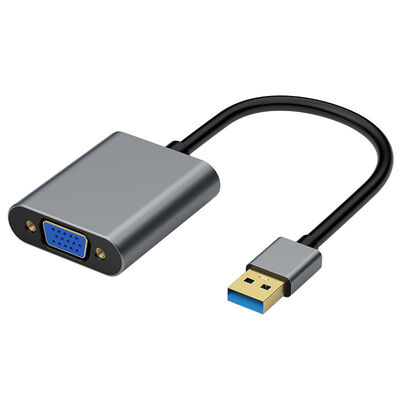 Kualitas Adaptor HUB Grafis USB 3.0 Untuk USB-A/M Ke VGA/F Resolusi Video 1080p pabrik