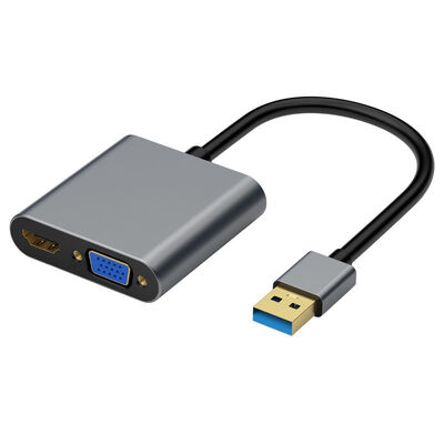 Jakość USB 3.0 Graphics HUB Adapter USB 2 w 1 HDMI VGA 1080p rozdzielczość wideo fabryka