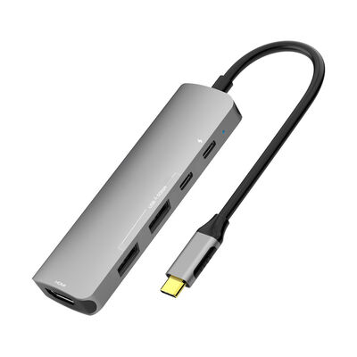 Kalite Gümüş 4K 60Hz USB C HUB PD 100W USB Type C Genişleme Merkezi Özel fabrika