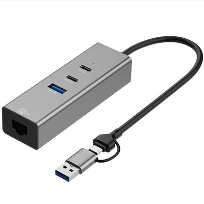 Quality 4 IN 1 USB A&C 2.5G Ethernet Adapter 2 Ports USB C And USB A HUB OEM factory
